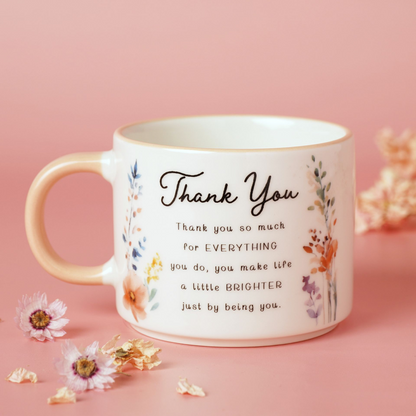 The Cottage Garden Peach Mug - Thank You