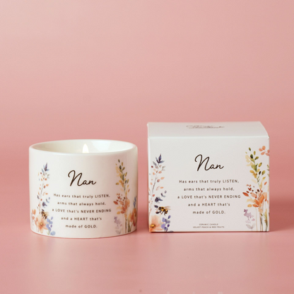 Nan Gifts - Floral Garden Ceramic Candle 100g - Nan