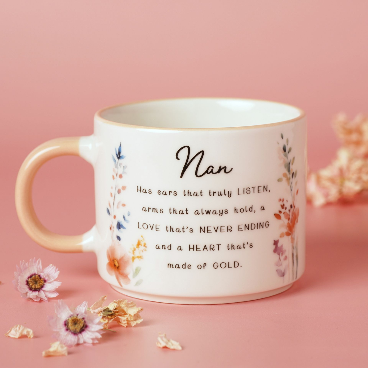 Nan Gifts - Floral Peach Mug - Nan