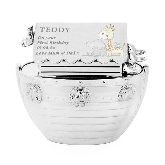 Money Box Noahs Ark Christening Gifts For Boys And Girls