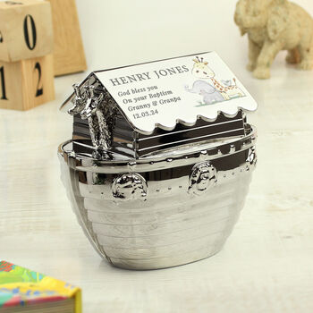 Money Box Noahs Ark Christening Gifts For Boys And Girls