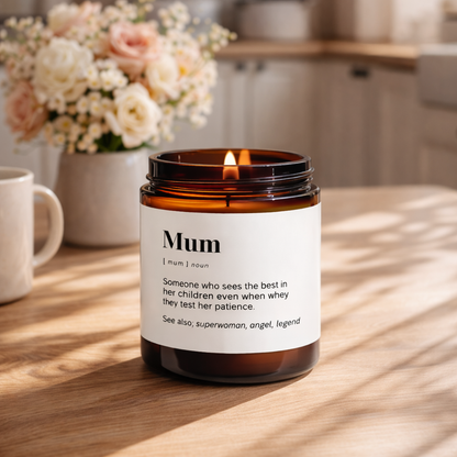 Mum Definition Candle - Superwoman, Angel, Legend