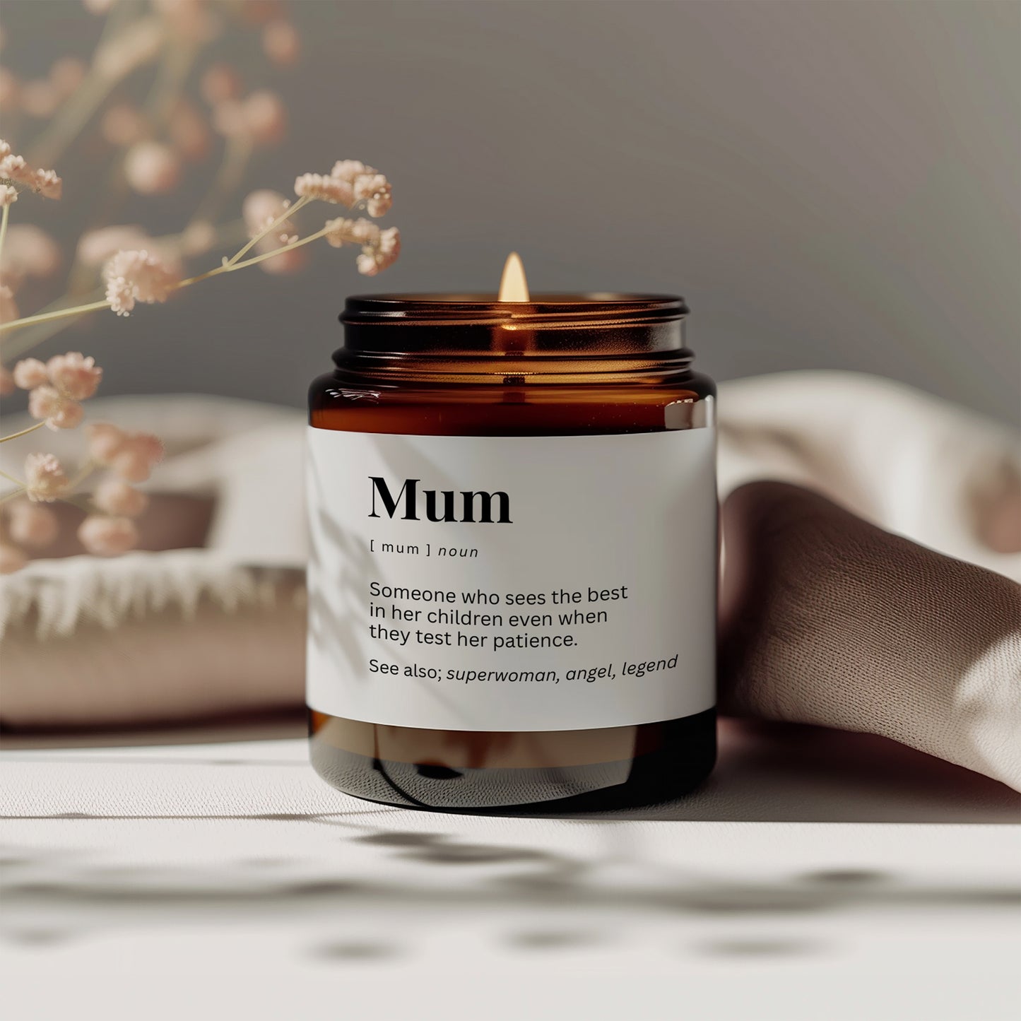 Mum Definition Candle - Superwoman, Angel, Legend