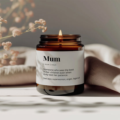 Mum Definition Candle - Superwoman, Angel, Legend