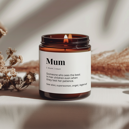 Mum Definition Candle - Superwoman, Angel, Legend