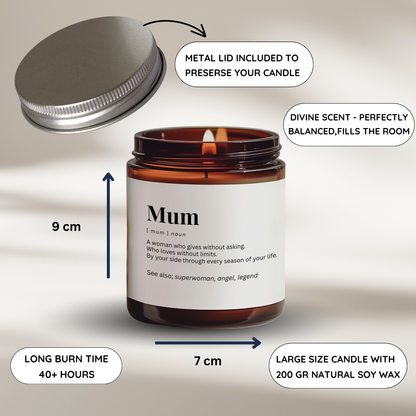 Mum Definition Candle - Thank You Gift