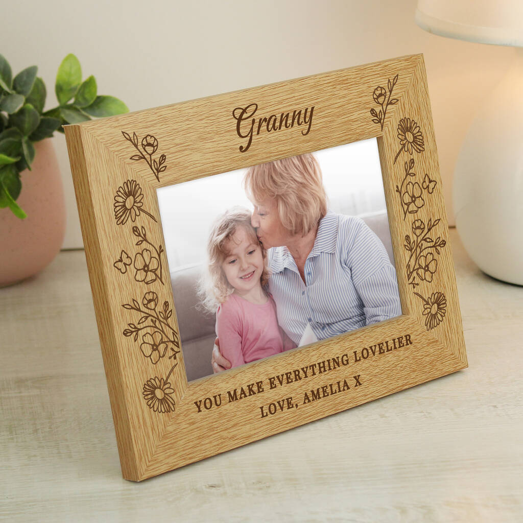 Nanny Gifts Personalised Wooden Photo Frame