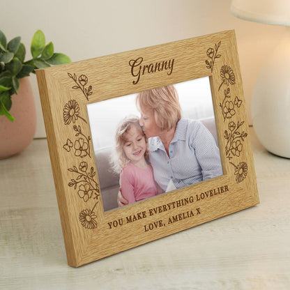 Nanny Gifts Personalised Wooden Photo Frame