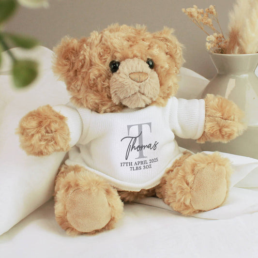 New Baby Gifts Personalised Teddy Bear Birthday And Christening