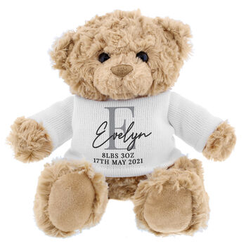 New Baby Gifts Personalised Teddy Bear Birthday And Christening