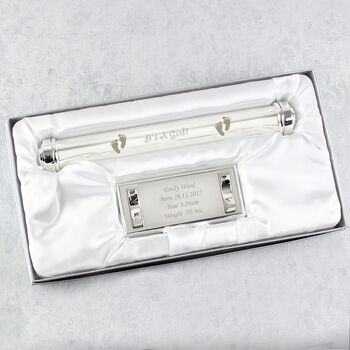 New Baby Girl Gifts Birth Certificate Holder Silver Plated