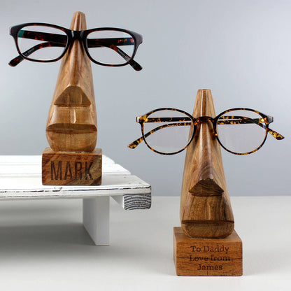 Nose Shaped Glasses Holder Gift Acacia Wood