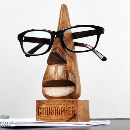 Nose Shaped Glasses Holder Gift Acacia Wood
