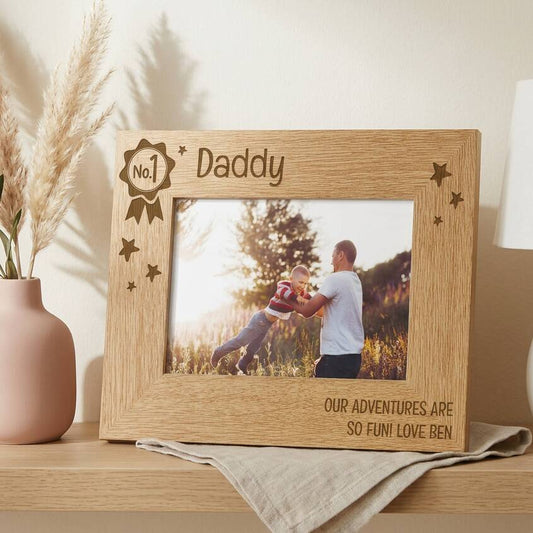 Number One Dad Photo Frame Personalised Dad Gifts