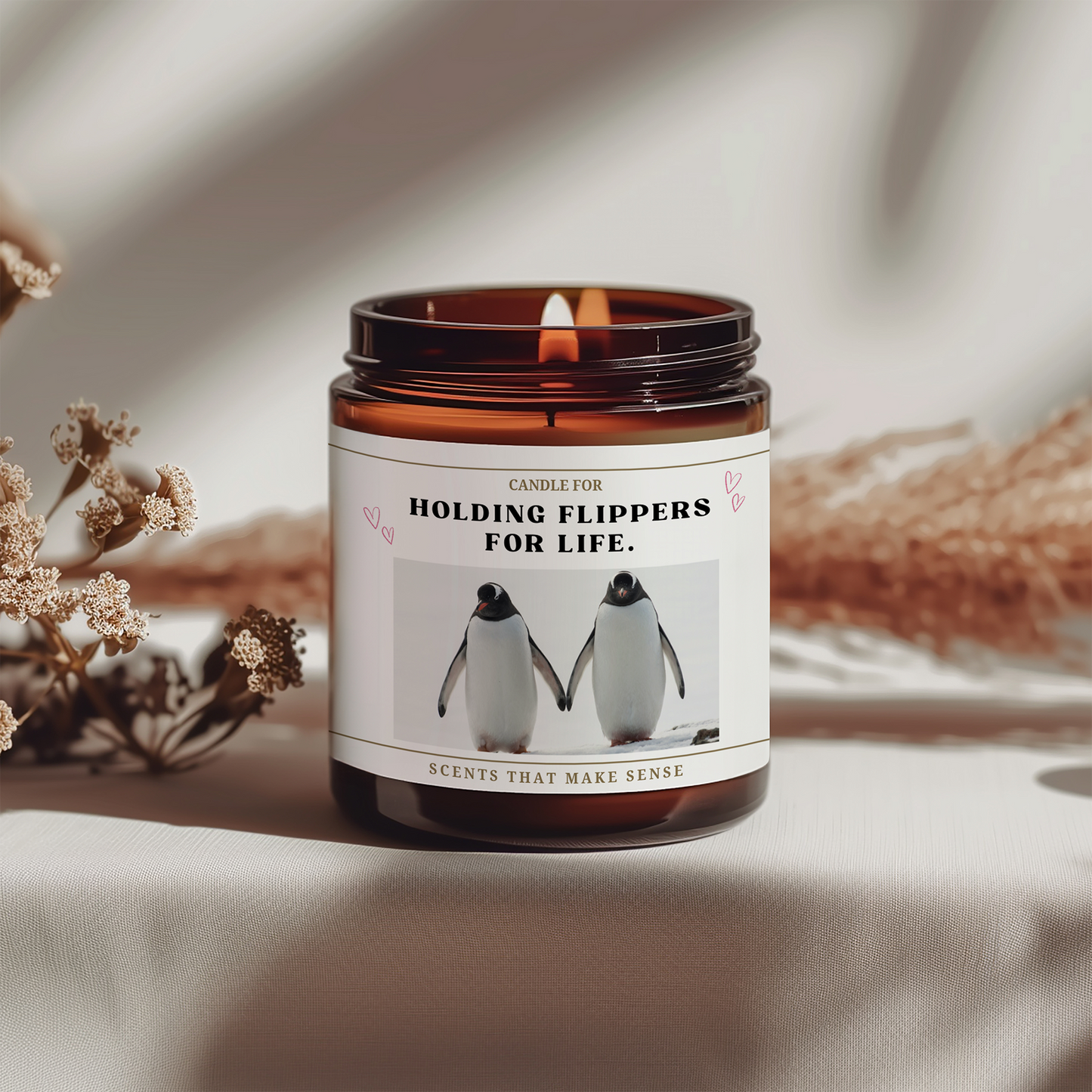 Penguin Candle - Holding Flippers For Life