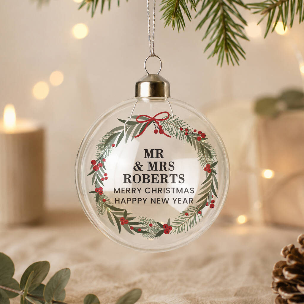 Personalised Christmas Glass Bauble