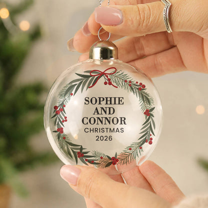 Personalised Christmas Glass Bauble