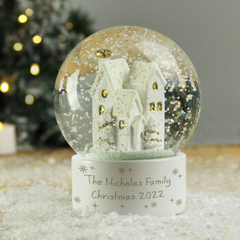 Personalised Christmas Village Snow Globe Gift
