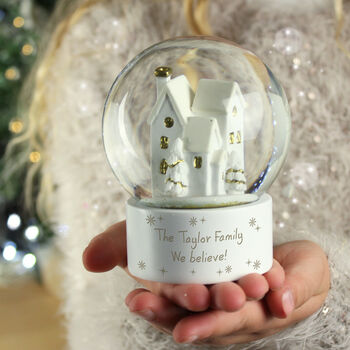 Personalised Christmas Village Snow Globe Gift