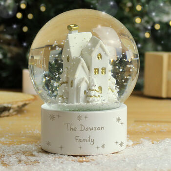 Personalised Christmas Village Snow Globe Gift