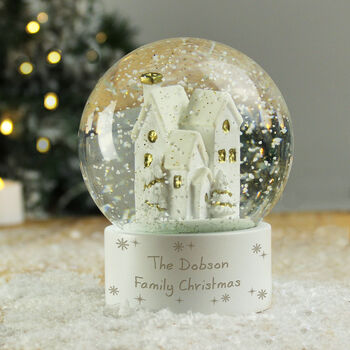 Personalised Christmas Village Snow Globe Gift
