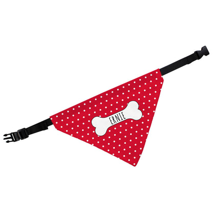 Personalised Dog Bandana Red Polka Dots