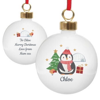 Baby's First Christmas Bauble Personalised Xmas Tree Ornament