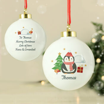 Baby's First Christmas Bauble Personalised Xmas Tree Ornament