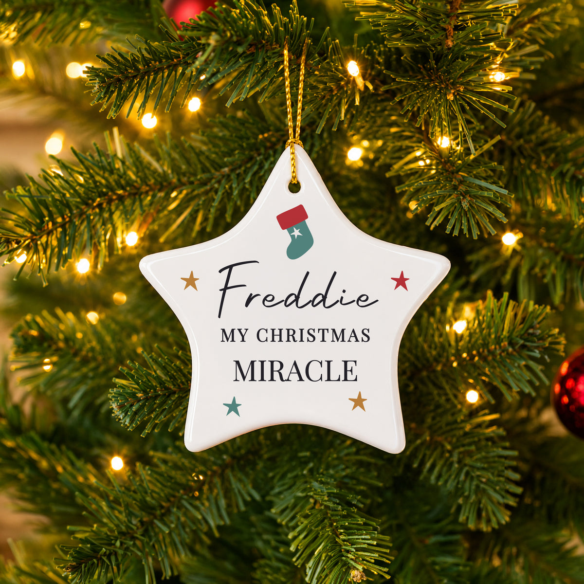 Personalised First Christmas Star Decoration – Baby And Children Gift