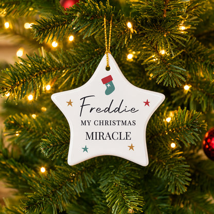 Personalised First Christmas Star Decoration – Baby And Children Gift