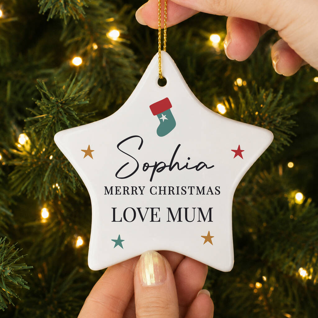 Personalised First Christmas Star Decoration – Baby And Children Gift