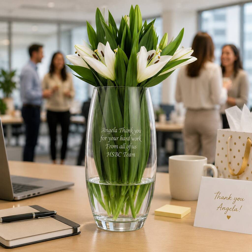 Personalised Flower Vase Corporate Gift
