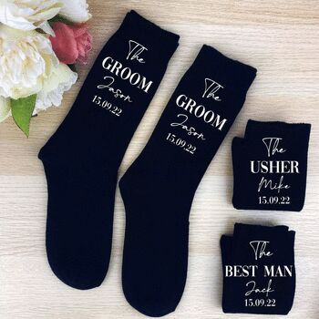 Personalised Groomsmen Gifts Groom Wedding Socks