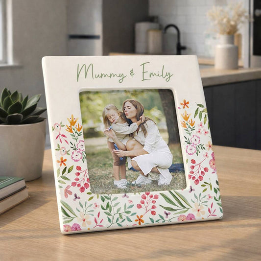 Personalised Floral Photo Frame Gift For Women