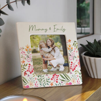 Personalised Floral Photo Frame Gift For Women