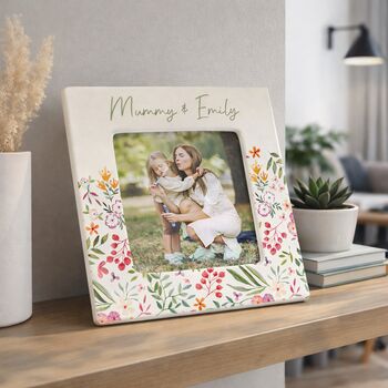 Personalised Floral Photo Frame Gift For Women