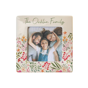 Personalised Floral Photo Frame Gift For Women