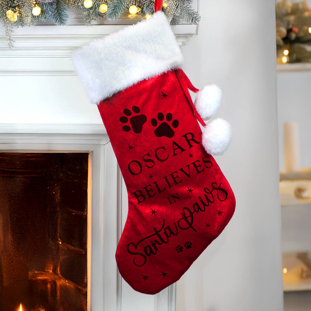 Personalised Pet Christmas Stocking Gift Santa Paws