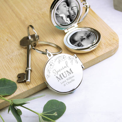Personalised Photo Locked Keyring Gifts For Mum, Nanna