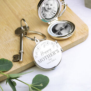 Personalised Photo Locked Keyring Gifts For Mum, Nanna