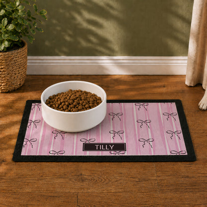 Personalised Pink Pet Feeding Mat For Dogs And Cats