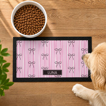 Personalised Pink Pet Feeding Mat For Dogs And Cats