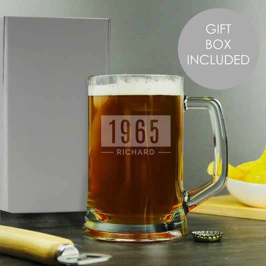Personalised Pint Glass Tankard Gifts For Him