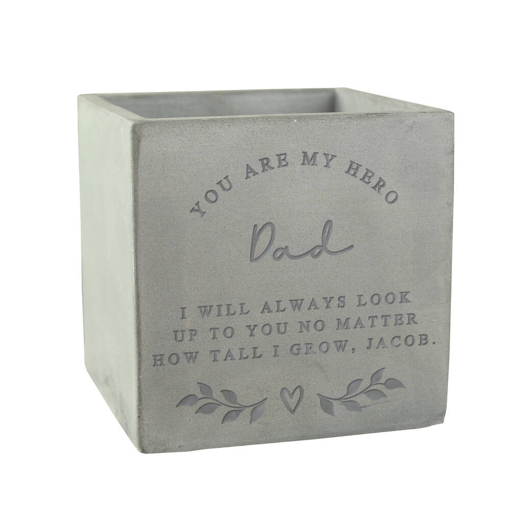 Personalised Plant Pot Gift Concrete