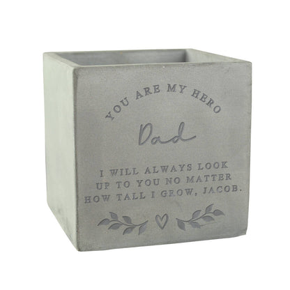 Personalised Plant Pot Gift Concrete