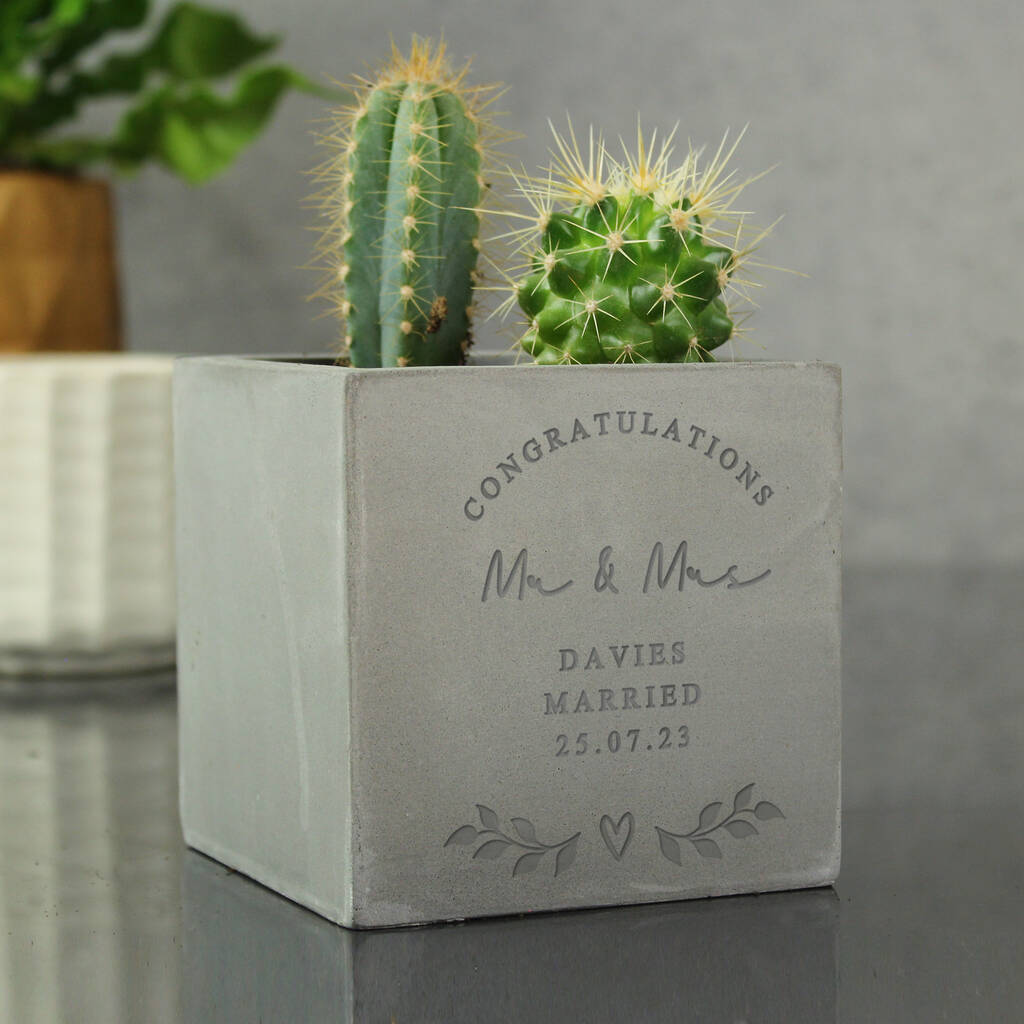 Personalised Plant Pot Gift Concrete