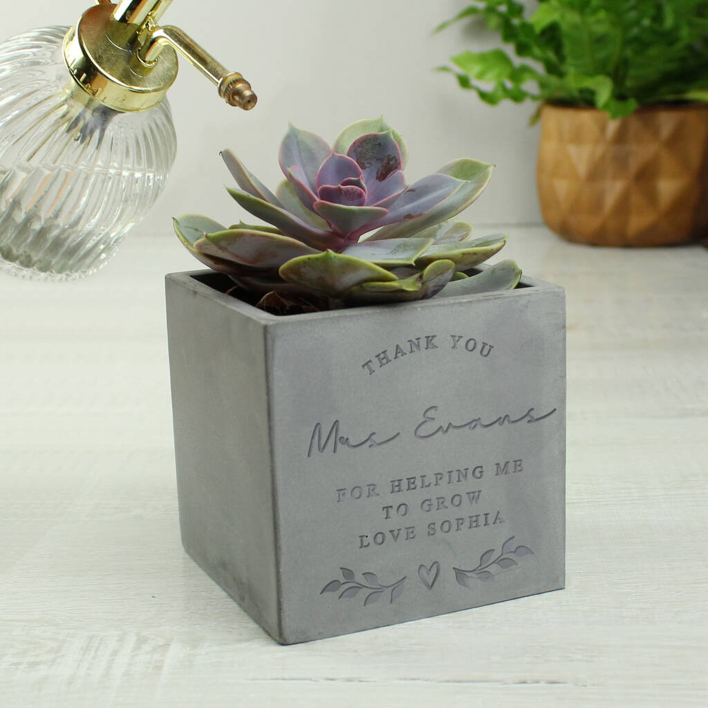 Personalised Plant Pot Gift Concrete