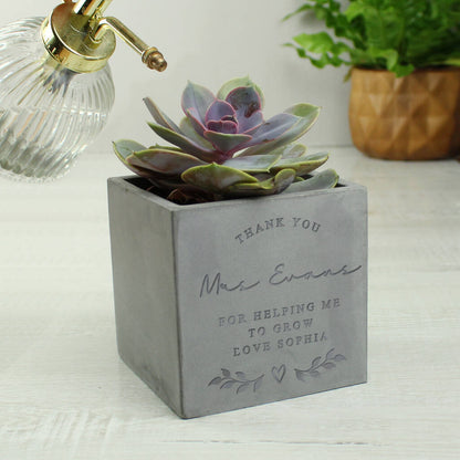Personalised Plant Pot Gift Concrete