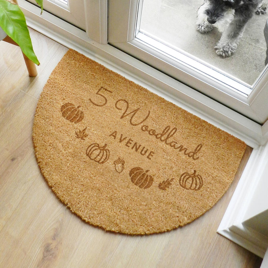 Personalised Pumpkin Doormat Autumn Housewarming Gifts