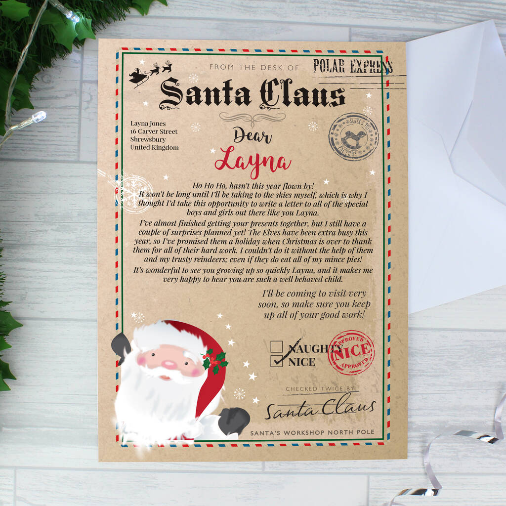 Personalised Santa Claus Letter Gift For Children